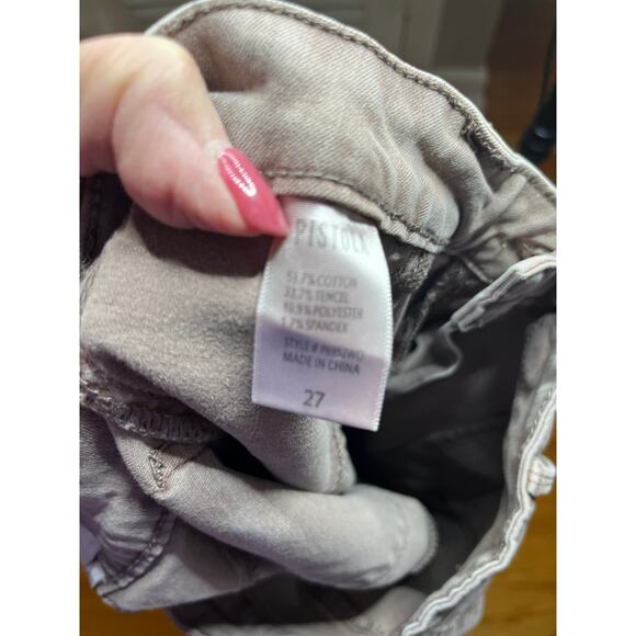 Pistola taupe zipper pocket zipper hem skinny jeans size 27 retro boho - Picture 6 of 6